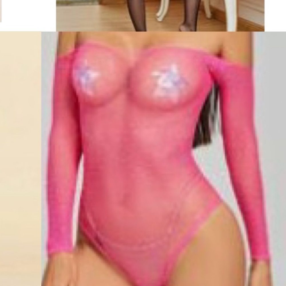 Pink fishnet lingerie ever worn